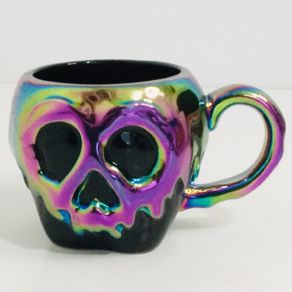 💝 3 For $50 Disney Snow White Iridescent Rainbow Metallic Skull Coffee Cup Mug